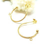 Boucles d'oreille Créoles avec attache et embouts 20mm – Acier Inoxydable 304, Doré à l'or fin 18K