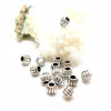 Perles intercalaires Striées LANTERNE 6mm métal couleur ARGENT ANTIQUE
