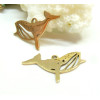 Pendentif Baleine 24mm en Acier Inoxydable finition 18KT