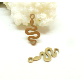 Pendentif Serpent 17mm en Acier Inoxydable finition Doré 18KT