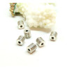 Perles intercalaire - TUBES Striés Ethnique 6mm- métal coloris Argent Antique
