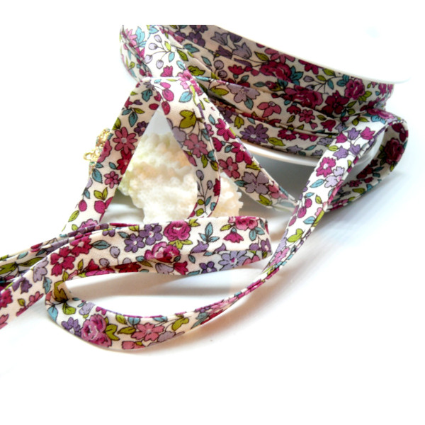 Ruban Spaghetti Liberty Fleuri 9 mm – Coton