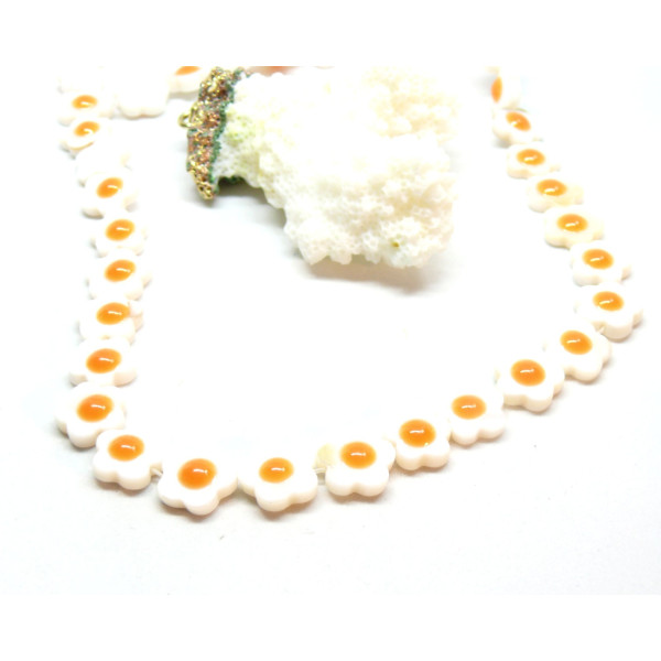 Perles intercalaire forme Marguerite 10mm en Nacre naturelle