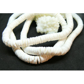 Perles intercalaire Rondelles 5mm en Nacre martelée