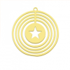 Pendentif, Étoile dans Cercle 30mm en Acier Inoxydable finition Doré pour bijoux raffinés