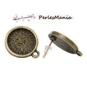 Supports de Boucle d'oreille puce avec attache BRONZE  avec embouts