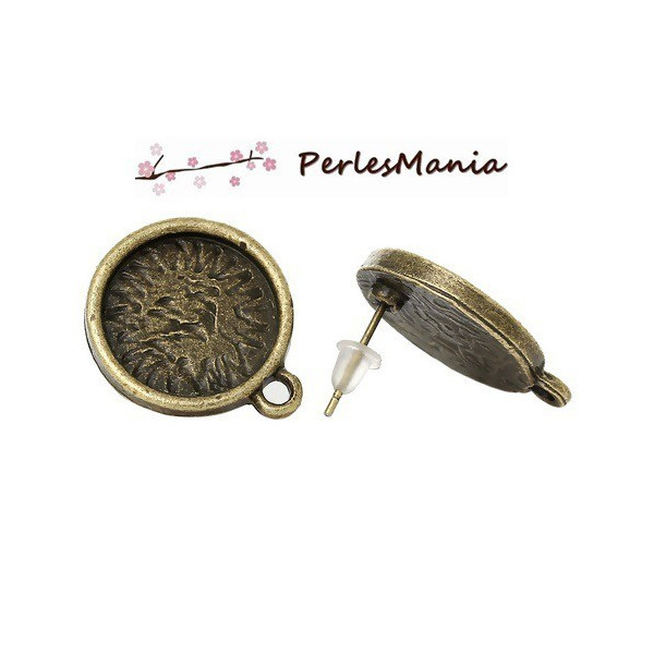 Supports de Boucle d'oreille puce avec attache BRONZE  avec embouts
