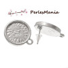 Supports de Boucle d'oreille puce ARGENT VIF  avec embouts, stoppers en plastique
