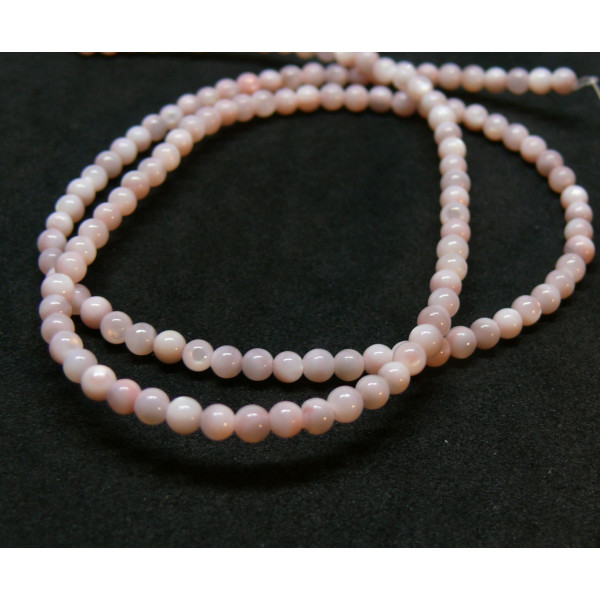 Perles nacre forme ronde 3mm coloris Rose