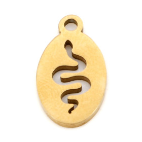 Pendentif Serpent 14,5mm en Acier Inoxydable finition 18KT