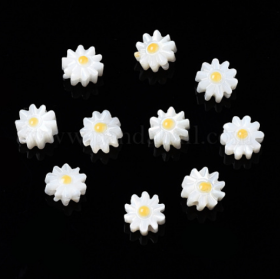 Perles intercalaire forme Marguerite 6mm en Nacre naturelle