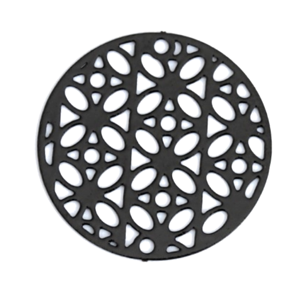 Estampes pendentif filigrane Mandala 20 mm métal coloris Noir