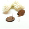 Boucles d'oreille Puce Bois Goutte avec attache 18 par 13mm  et embouts plastique