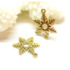 Pendentifs Flocon de Neige 15mm, Acier Inoxydable 304 finition Doré