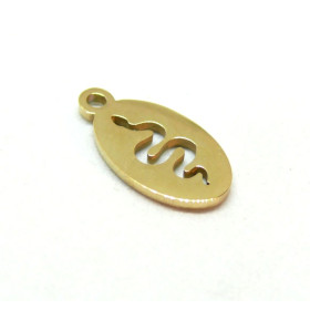 Pendentif Serpent 14,5mm – Acier Inoxydable Doré à l'or fin 18K