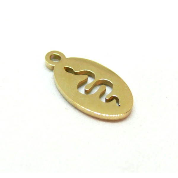 Pendentif Serpent 14,5mm – Acier Inoxydable Doré à l'or fin 18K