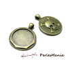 PAX 10 support de pendentif  BRONZE Tete de Mort 25mm H45053