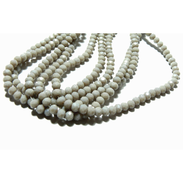 Perles Rondelles Verre Facettée Gris 6x4mm I033 Couleur 21