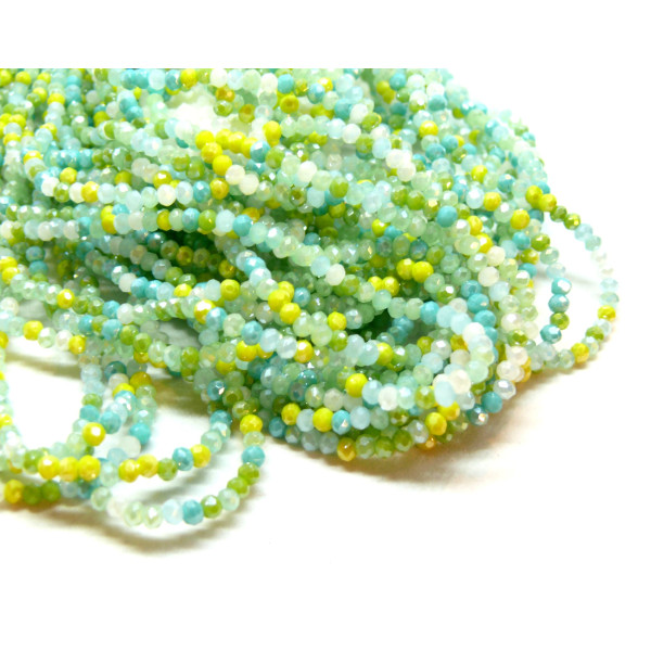Perles - Rondelles - Verre Facettée 3 par 2mm coloris A04
