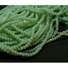 Perles Rondelles Verre Facettée 3 par 2mm Kaki Couleur 10