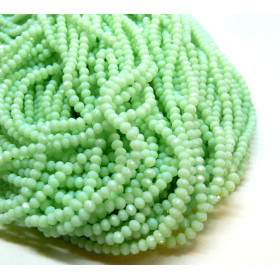 Perles Rondelles Verre Facettée 3 par 2mm Vert Pastel