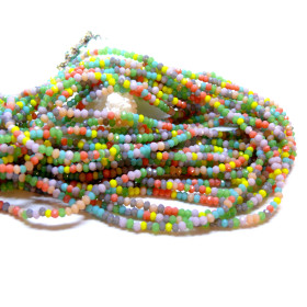 Perles Rondelles Verre Facettée 2.5x1.5mm Multicolores A01
