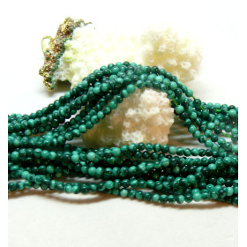 H11A130 – Lot de 1 fil d’environ 180 Perles Imitation Malachite 2mm coloris J02