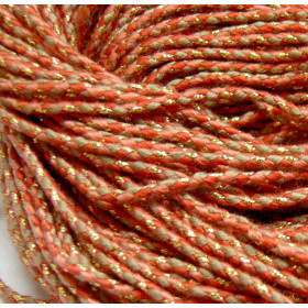 Cordon tressé et fil métallisé doré 2mm coloris B07