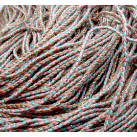 Cordon tressé et fil métallisé doré 2mm coloris B02