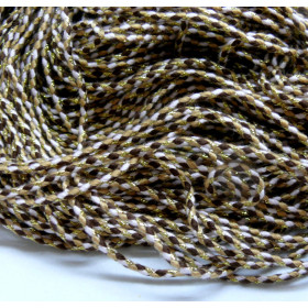 Cordon tressé et fil métallisé doré 2mm coloris B01