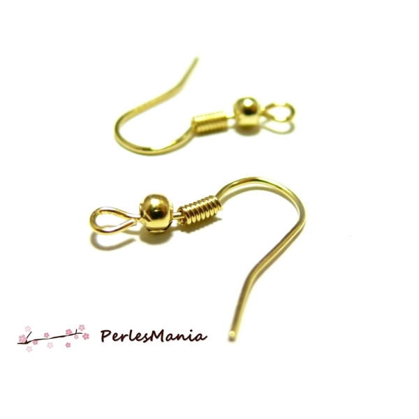 Boucles d'oreille crochets hameçons, métal finition DORE