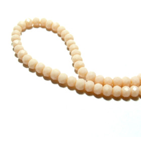 Perles Rondelles Verre Facettée Rose poudre 6 par 4mm I033 Couleur 32