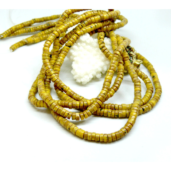 Perles rondelles Heishi Howlite 4 par 2mm