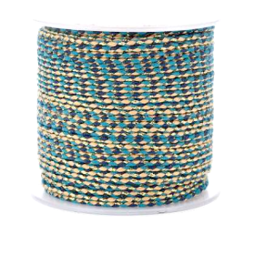Lot de 2 ou de 4 mètres de Cordon Tressé avec Fil Métallisé Doré 1.5mm – Coloris C05