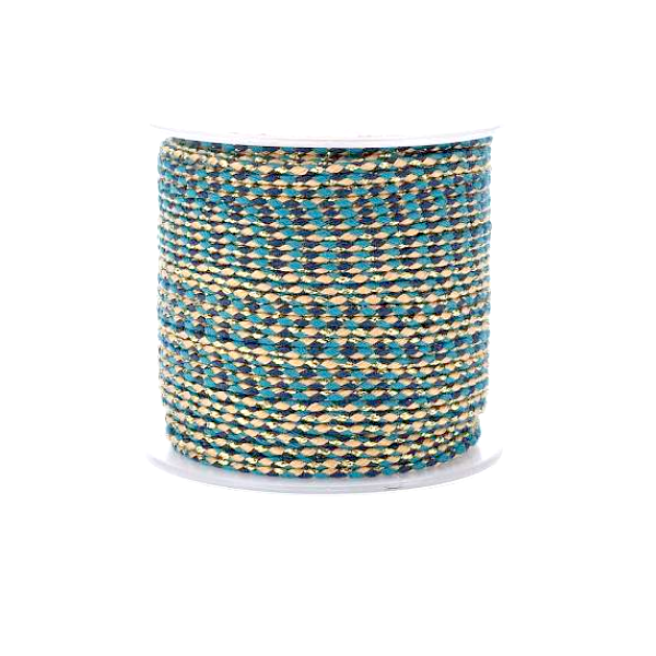 Lot de 2 ou de 4 mètres de Cordon Tressé avec Fil Métallisé Doré 1.5mm – Coloris C05