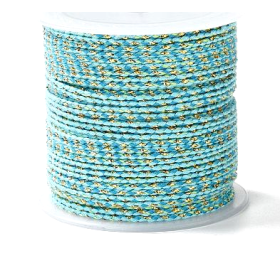 Cordon tressé et fil métallisé doré 1.5mm coloris C12