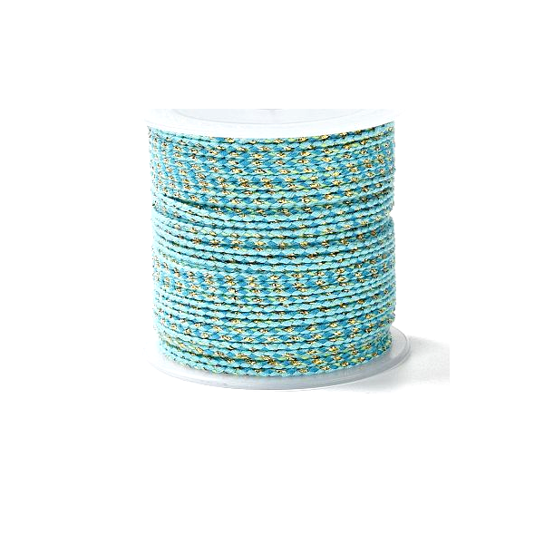 Cordon tressé et fil métallisé doré 1.5mm coloris C12