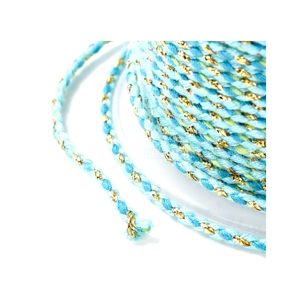 Cordon tressé et fil métallisé doré 1.5mm coloris C12