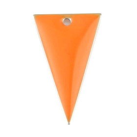 sequins résine style émaillés Triangle Orange par  sur une base en métal Argent