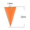 Sequins résine style émaillés Triangle Orange 22 par 13mm sur une base en métal Argent