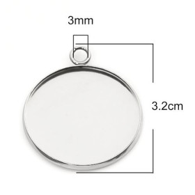 Supports de Pendentifs  25mm en ACIER INOXYDABLE 304