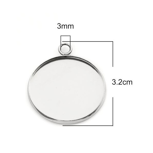 Supports de Pendentifs  25mm en ACIER INOXYDABLE 304