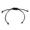 Bracelets Réglable en Corde NOIRE 0.8 mm - anneaux Argenté