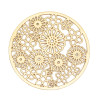 Estampes, pendentifs connecteurs filigrane, forme Ronde Multi fleurs 23mm, Coloris Doré
