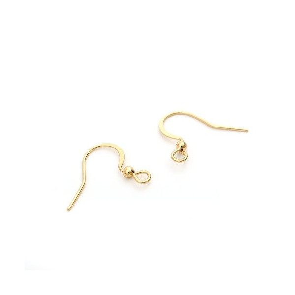 Boucles d'oreille Crochets 19 mm Laiton finition Doré 18KT