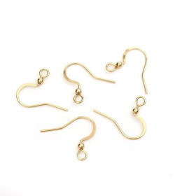 Boucles d'oreille Crochets 19 mm Laiton finition Doré 18KT