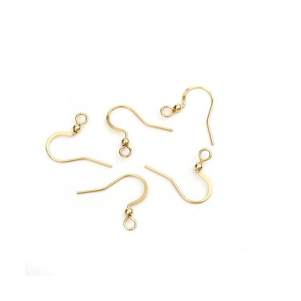 Boucles d'oreille Crochets 19 mm Laiton finition Doré 18KT