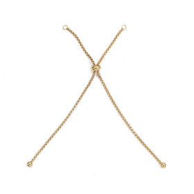 Bracelet Réglable, ajustable - Maille 1.5mm - 23 cm - maille Paloma en Acier Inoxydable 304 - placage Doré