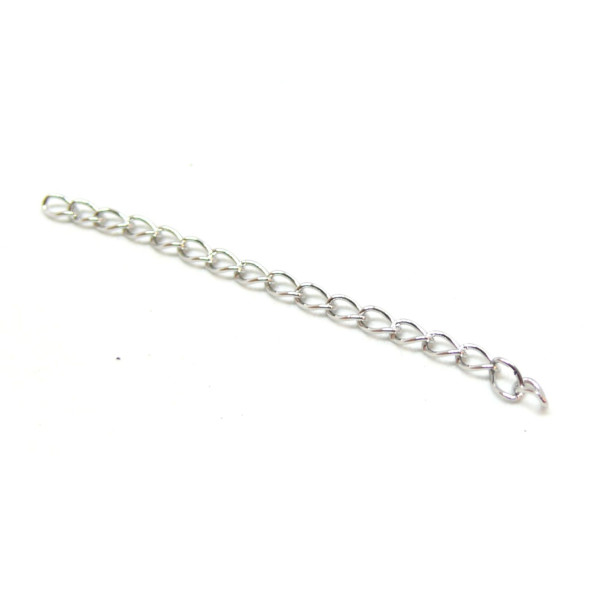 Chaines d'extension, de confort 4 cm maille Jaseron 4 par 3mm en Acier Inoxydable 304 coloris Argent Platine