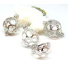 Pendentif, Cage pour Perle, BOLA GROSSESSE  Etoile 18mm, Boule de Parfum Laiton finition Argent Platine